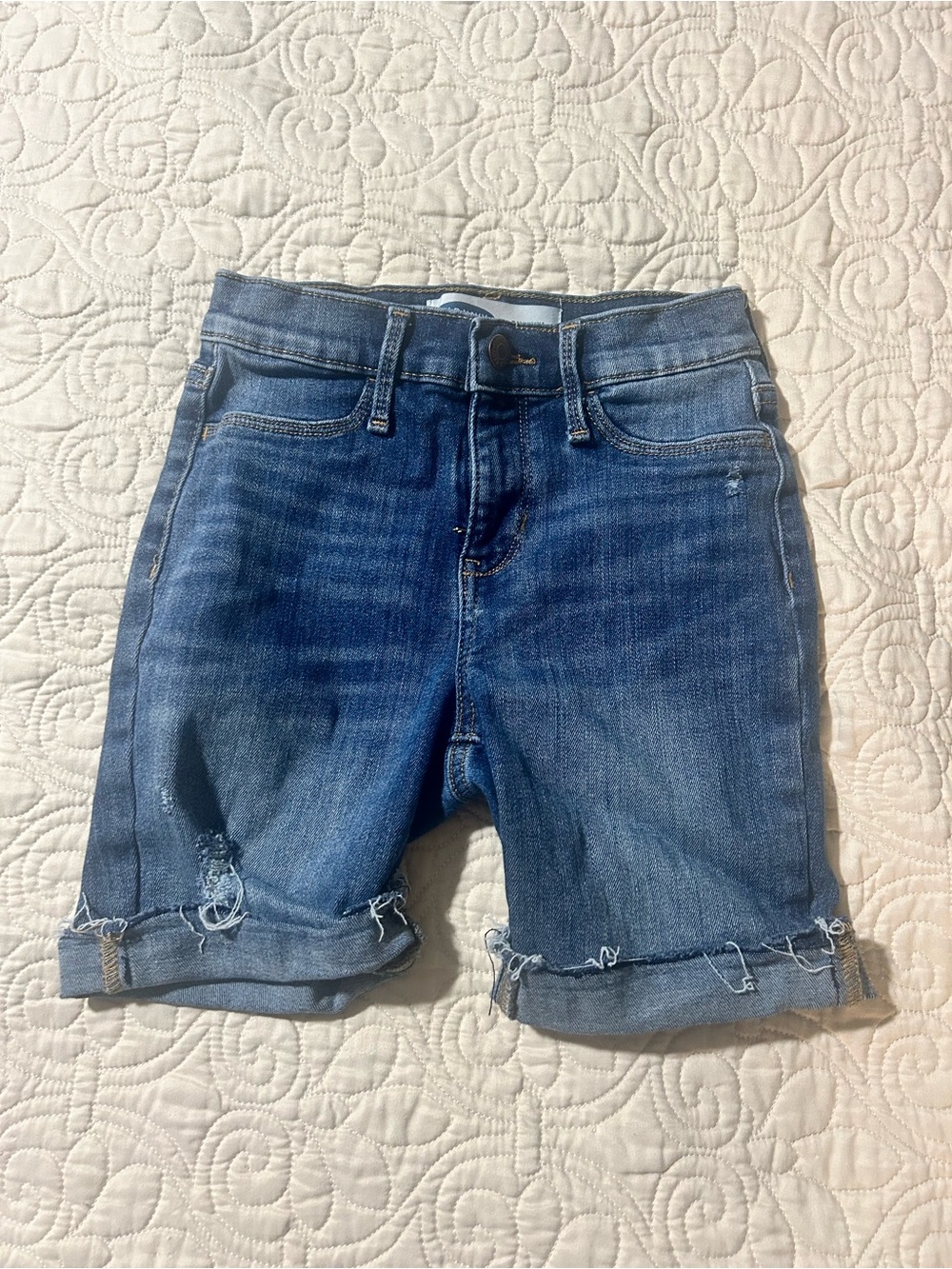 Old Navy Distressed Rolled Hem Denim Shorts — Medium Blue